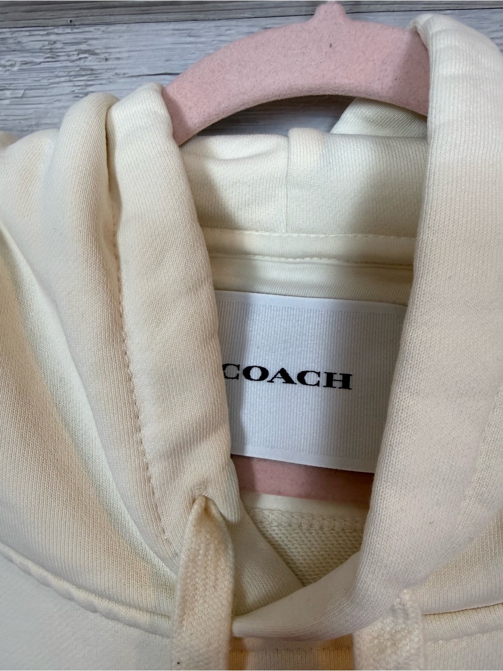 Coach Cream Graphic Pullover Hoodie with Printed Logo - Picture 8 of 10